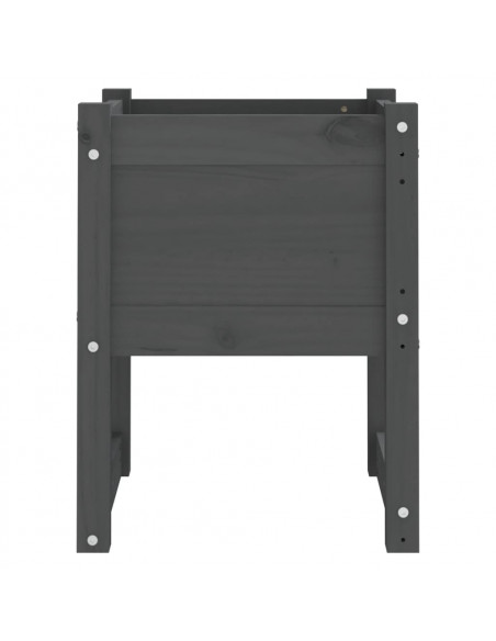 Fioriere 2 pz Grigio 40x40x52,5 cm in Legno Massello di Pino