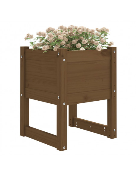 Fioriere 2 pz Miele 40x40x52,5 cm in Legno Massello di Pino