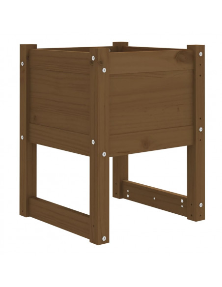 Fioriere 2 pz Miele 40x40x52,5 cm in Legno Massello di Pino