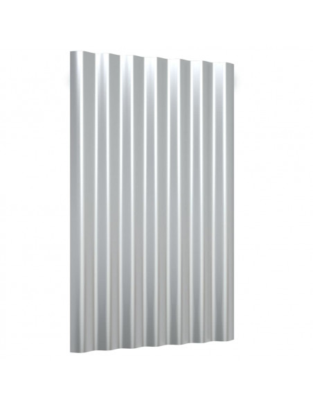 Pannelli Tetto 36pz Acciaio Verniciato Polvere Argento 60x36 cm