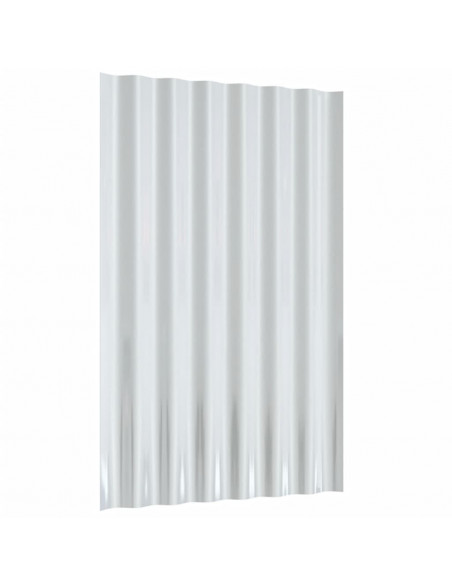 Pannelli Tetto 36pz Acciaio Verniciato Polvere Argento 60x36 cm