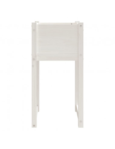Fioriera Bianca 40x40x81 cm in Legno Massello di Pino