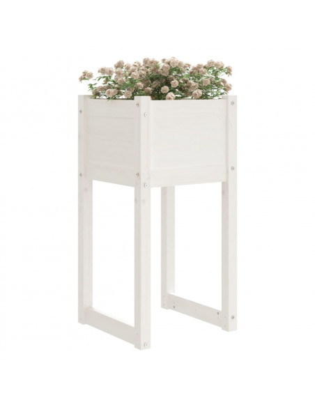 Fioriere 2 pz Bianche 40x40x81 cm in Legno Massello di Pino