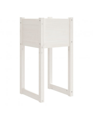 Fioriere 2 pz Bianche 40x40x81 cm in Legno Massello di Pino