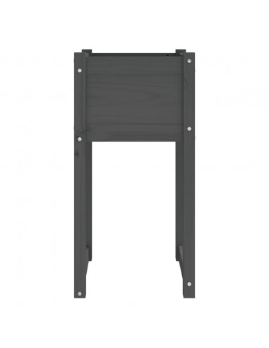 Fioriera Grigio 40x40x81 cm in Legno Massello di Pino