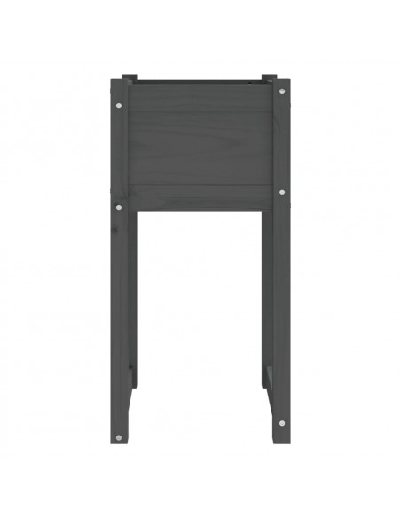 Fioriera Grigio 40x40x81 cm in Legno Massello di Pino