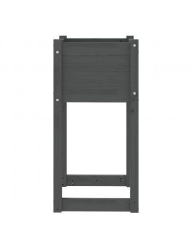 Fioriere 2 pz Grigio 40x40x81 cm in Legno Massello di Pino