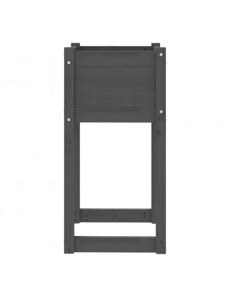 Fioriere 2 pz Grigio 40x40x81 cm in Legno Massello di Pino
