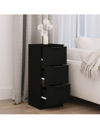 Credenza Nera 30x30x70 cm in Legno Multistrato