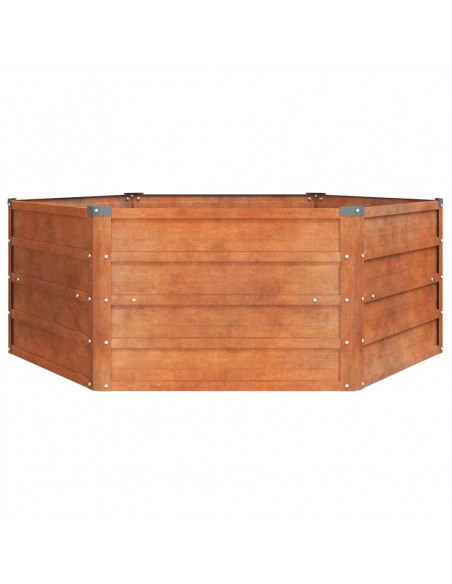 Letto Rialzato da Giardino Ruggine 129x129x45 cm Acciaio Corten