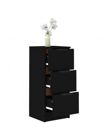 Credenza Nera 30x30x70 cm in Legno Multistrato