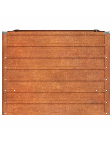 Letto Rialzato da Giardino Ruggine 100x100x77 cm Acciaio Corten