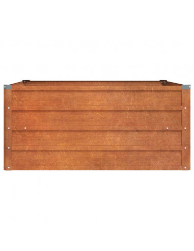 Letto Rialzato da Giardino Ruggine 100x100x45 cm Acciaio Corten