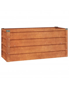 Letto Rialzato da Giardino Ruggine 100x40x45 cm Acciaio Corten 2