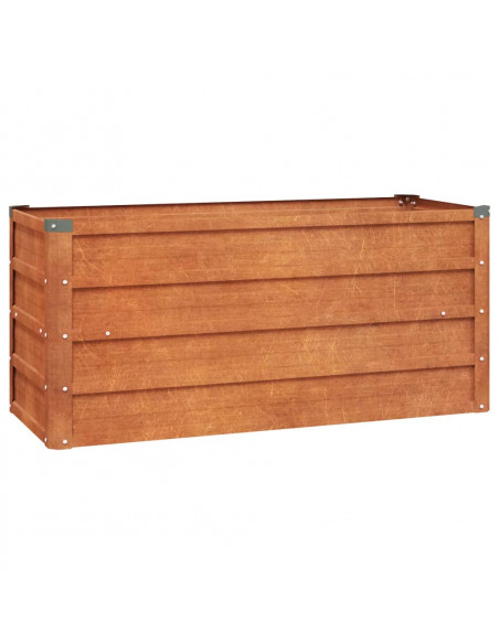 Letto Rialzato da Giardino Ruggine 100x40x45 cm Acciaio Corten