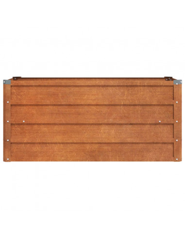 Letto Rialzato da Giardino Ruggine 100x40x45 cm Acciaio Corten