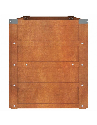 Letto Rialzato da Giardino Ruggine 100x40x45 cm Acciaio Corten