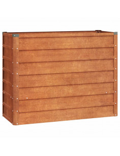 Letto Rialzato da Giardino Ruggine 100x40x77 cm Acciaio Corten 2