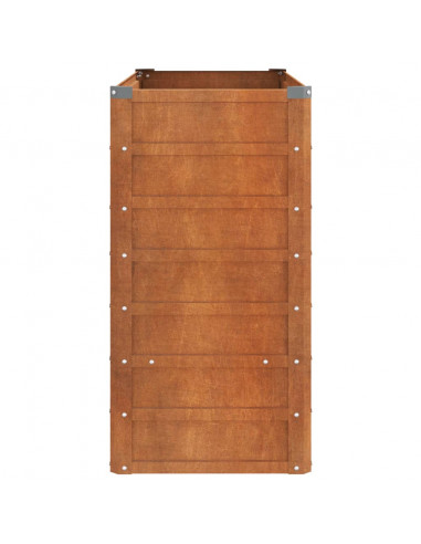 Letto Rialzato da Giardino Ruggine 100x40x77 cm Acciaio Corten