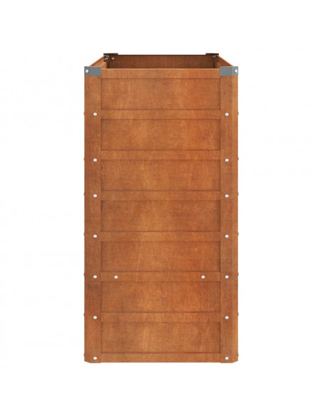 Letto Rialzato da Giardino Ruggine 100x40x77 cm Acciaio Corten
