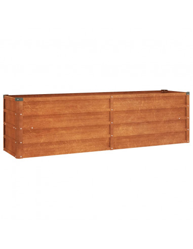 Letto Rialzato da Giardino Ruggine 160x40x45 cm Acciaio Corten