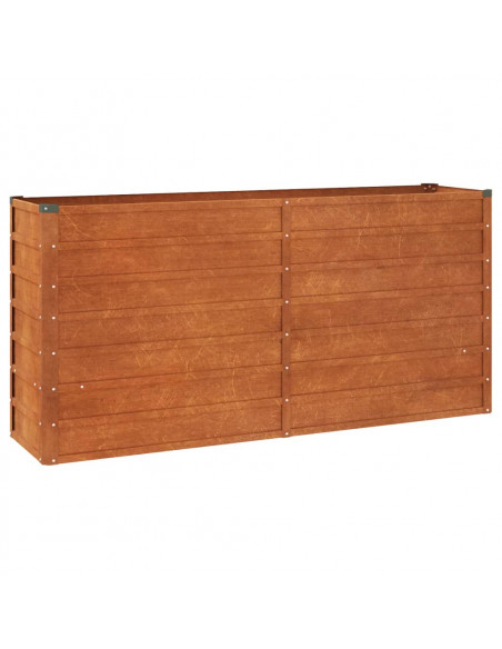 Letto Rialzato da Giardino Ruggine 160x40x77 cm Acciaio Corten