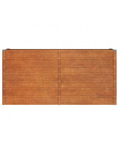 Letto Rialzato da Giardino Ruggine 160x40x77 cm Acciaio Corten