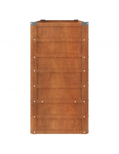 Letto Rialzato da Giardino Ruggine 160x40x77 cm Acciaio Corten