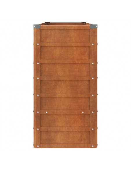 Letto Rialzato da Giardino Ruggine 160x40x77 cm Acciaio Corten