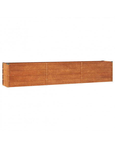 Letto Rialzato da Giardino Ruggine 240x40x45 cm Acciaio Corten