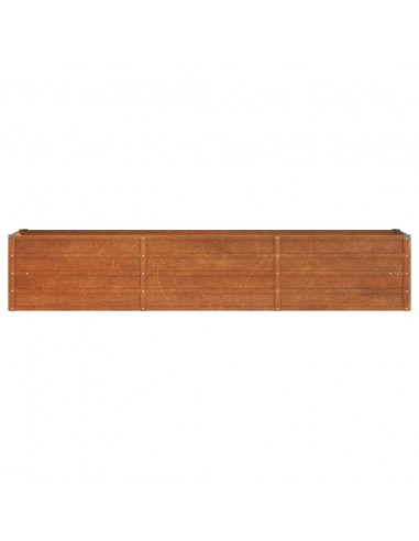 Letto Rialzato da Giardino Ruggine 240x40x45 cm Acciaio Corten