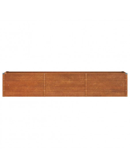 Letto Rialzato da Giardino Ruggine 240x40x45 cm Acciaio Corten