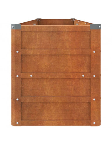 Letto Rialzato da Giardino Ruggine 240x40x45 cm Acciaio Corten