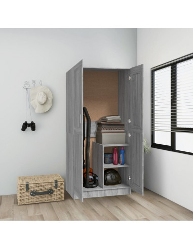 Armadio Grigio Sonoma 82,5x51,5x180 cm in Legno Multistrato