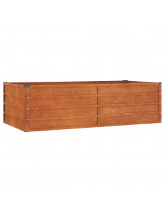 Letto Rialzato da Giardino Ruggine 160x80x45 cm Acciaio Corten 2