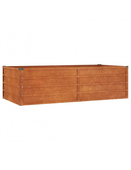 Letto Rialzato da Giardino Ruggine 160x80x45 cm Acciaio Corten