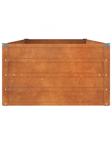 Letto Rialzato da Giardino Ruggine 160x80x45 cm Acciaio Corten