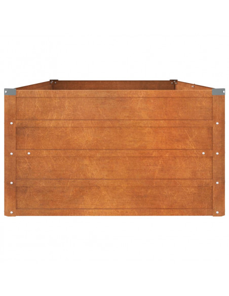 Letto Rialzato da Giardino Ruggine 160x80x45 cm Acciaio Corten
