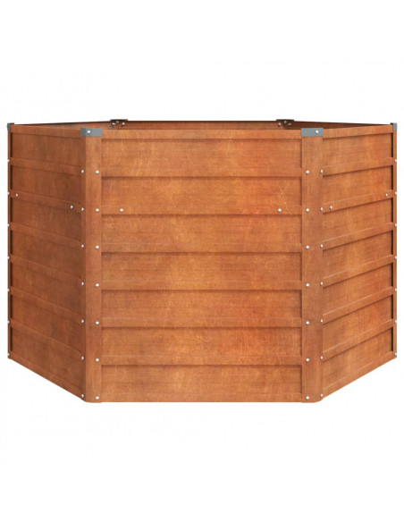 Letto Rialzato da Giardino Ruggine 129x129x77 cm Acciaio Corten