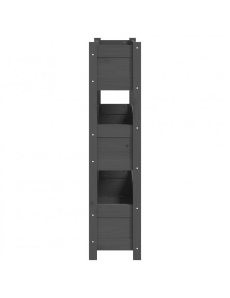 Fioriera Grigia 77x25x104,5 cm in Legno Massello di Pino