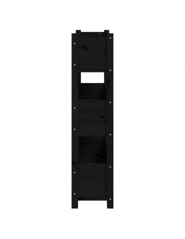 Fioriera Nera 77x25x104,5 cm in Legno Massello di Pino