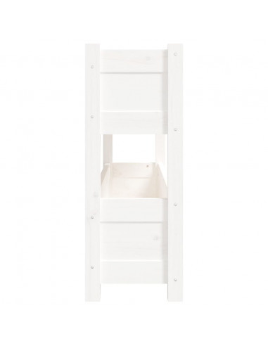 Fioriera Bianca 112x25x66 cm in Legno Massello di Pino