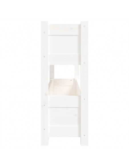 Fioriera Bianca 112x25x66 cm in Legno Massello di Pino