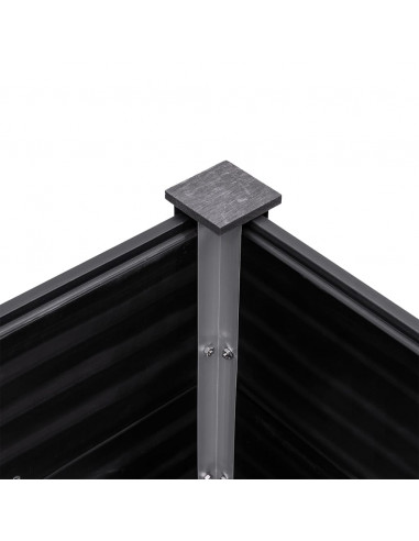 Fioriera Rialzata da Giardino Grigia 300x50x91 cm in WPC