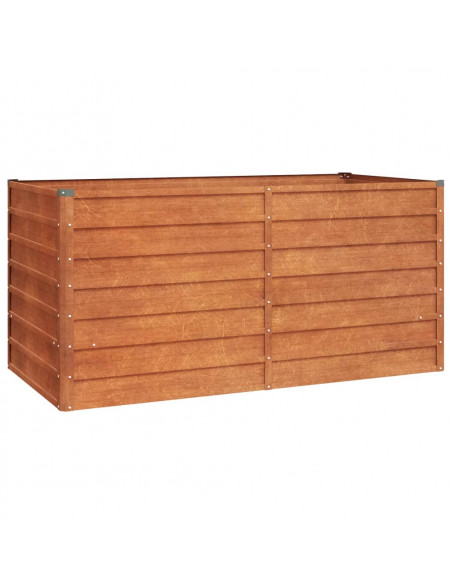 Letto Rialzato da Giardino Ruggine 160x80x77 cm Acciaio Corten