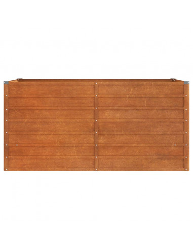 Letto Rialzato da Giardino Ruggine 160x80x77 cm Acciaio Corten