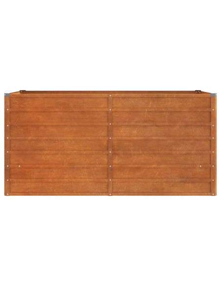 Letto Rialzato da Giardino Ruggine 160x80x77 cm Acciaio Corten