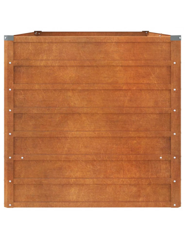 Letto Rialzato da Giardino Ruggine 160x80x77 cm Acciaio Corten