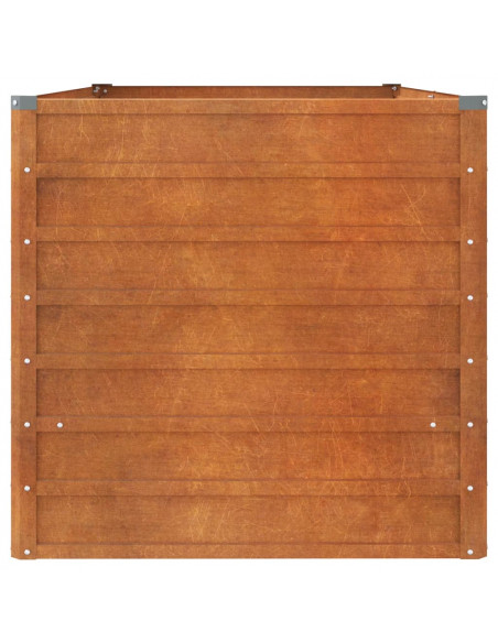 Letto Rialzato da Giardino Ruggine 160x80x77 cm Acciaio Corten
