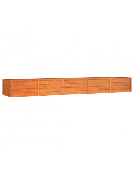 Letto Rialzato da Giardino Ruggine 400x80x45 cm Acciaio Corten